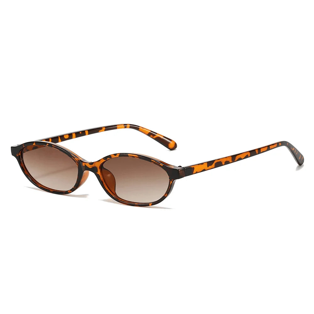 Muse Retro Oval Sunglasses - Leopard Tea lens color